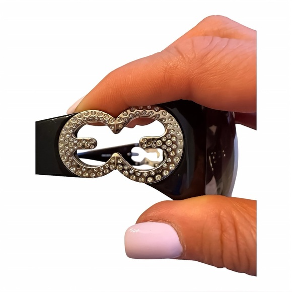 Escada SES 067S COL Z42X Black Rhinestone Logo Sunglasses – Excellent Condition - Picture 7 of 8